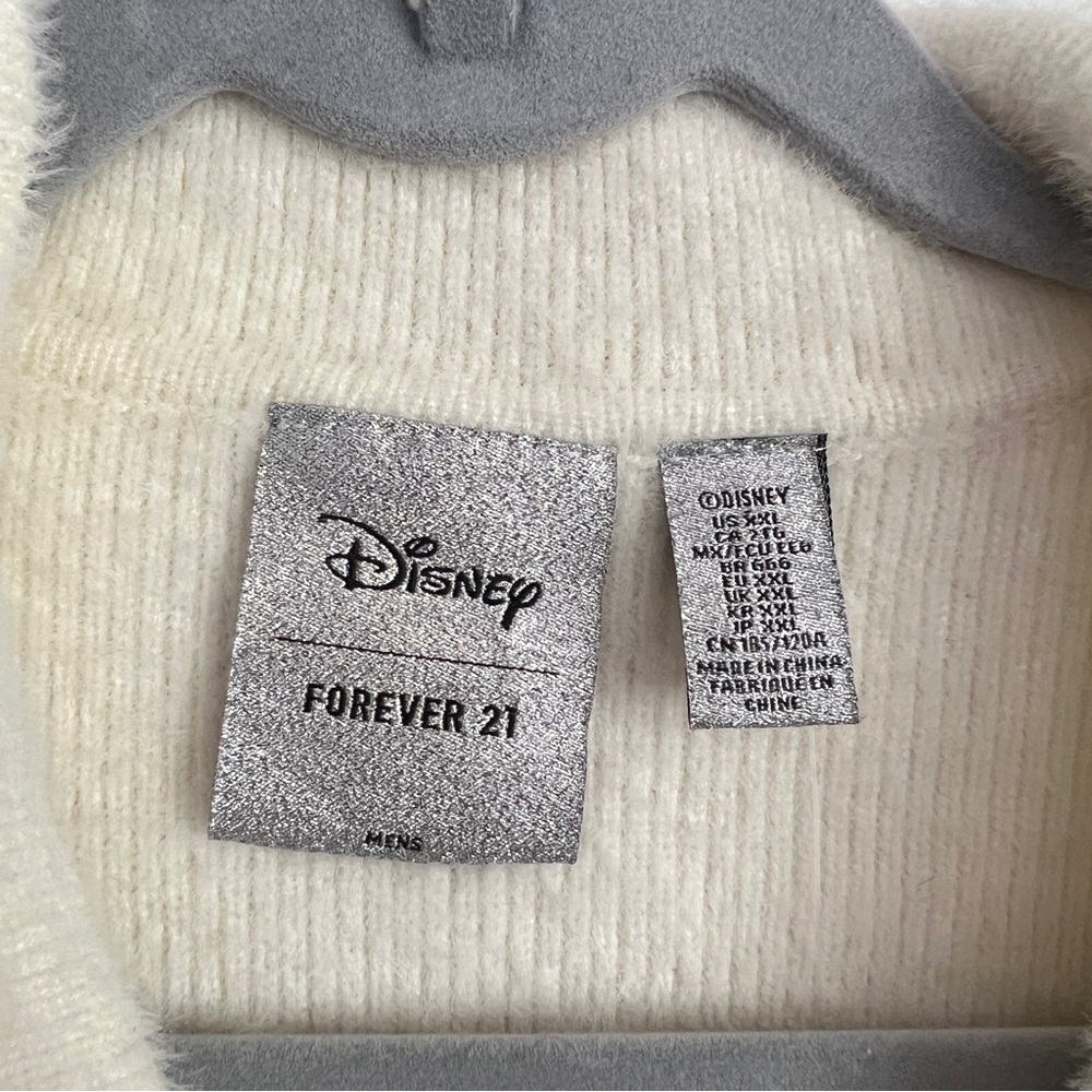 Disney x Forever 21 Mickey Mouse Fuzzy Striped Polo Rugby Sweater Size XXL Men’s - Picture 10 of 13